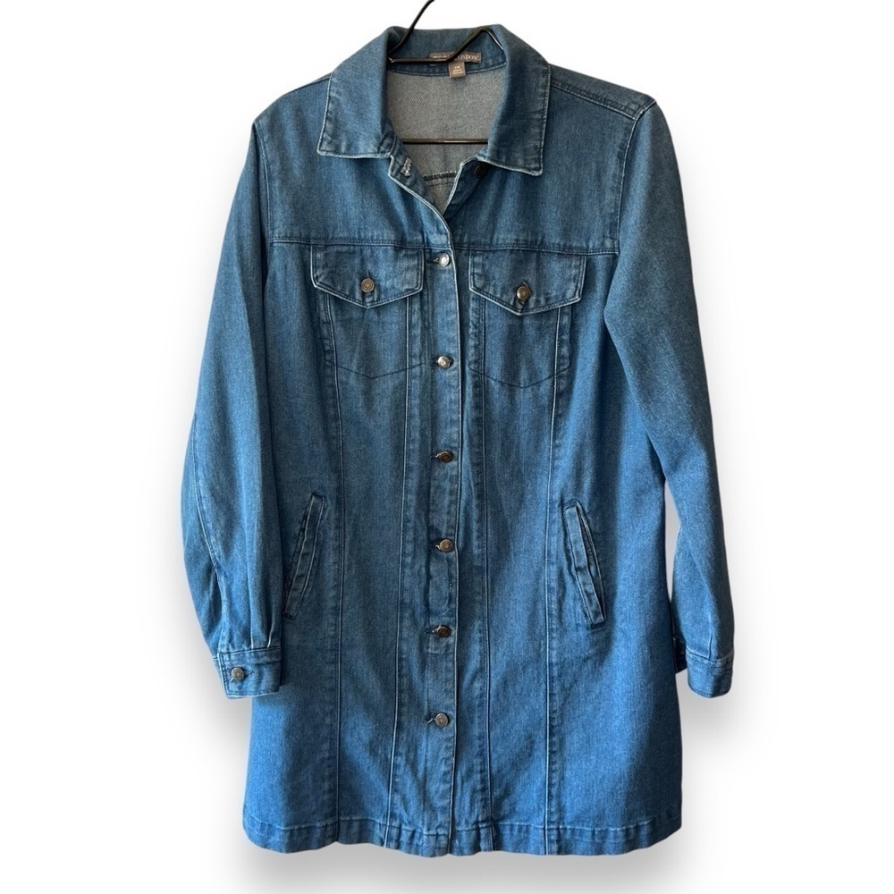 Jessica London Women's Plus Size 12W Long Denim Jacket